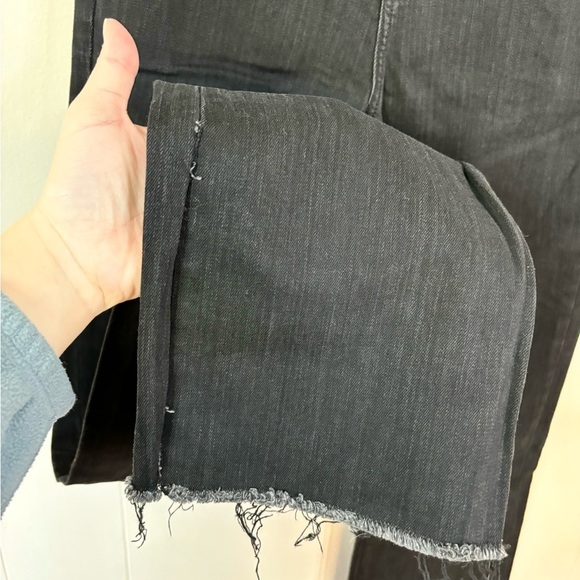Express black boot cut high rise size 00L new jeans raw hem - Picture 2 of 6